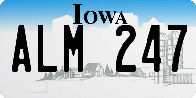 IA license plate ALM247