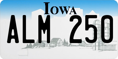 IA license plate ALM250