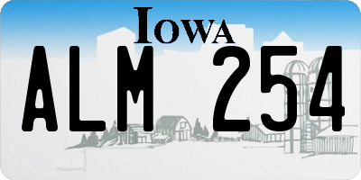 IA license plate ALM254