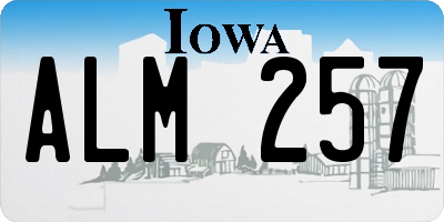 IA license plate ALM257