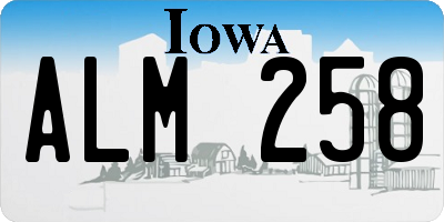 IA license plate ALM258