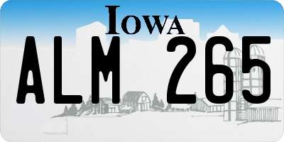 IA license plate ALM265