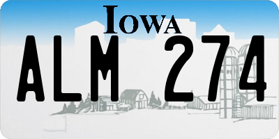 IA license plate ALM274