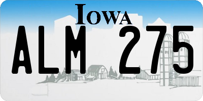 IA license plate ALM275