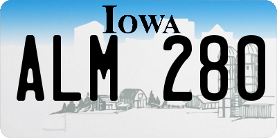 IA license plate ALM280
