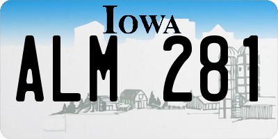IA license plate ALM281