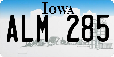 IA license plate ALM285