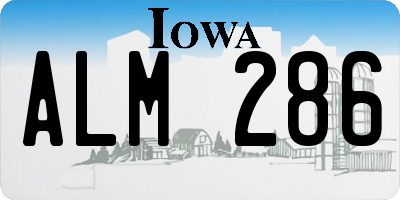 IA license plate ALM286