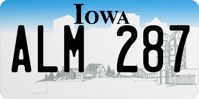 IA license plate ALM287
