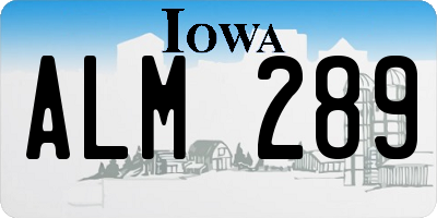 IA license plate ALM289