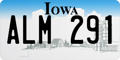 IA license plate ALM291