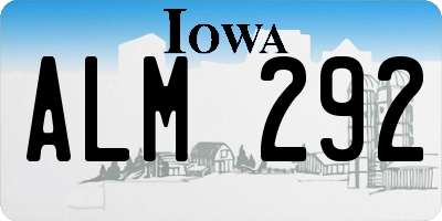 IA license plate ALM292