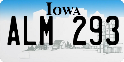 IA license plate ALM293
