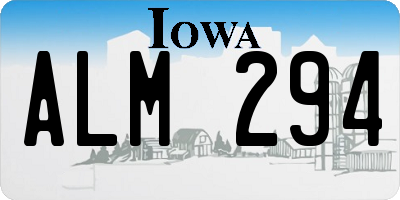 IA license plate ALM294