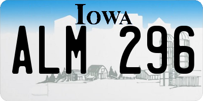 IA license plate ALM296