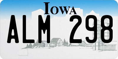 IA license plate ALM298