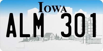 IA license plate ALM301