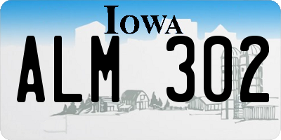 IA license plate ALM302