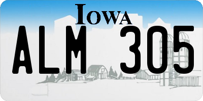 IA license plate ALM305