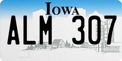 IA license plate ALM307
