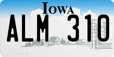 IA license plate ALM310