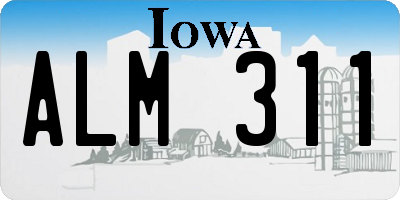 IA license plate ALM311