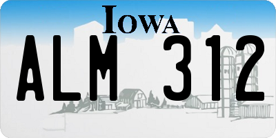 IA license plate ALM312