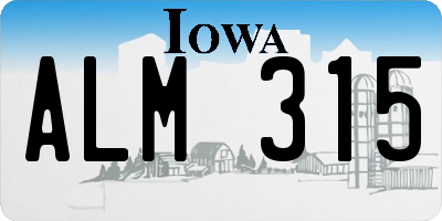 IA license plate ALM315