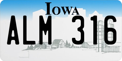 IA license plate ALM316