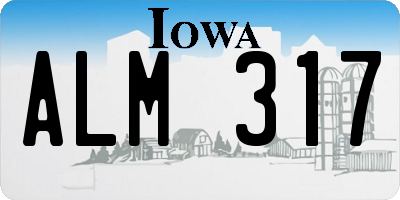 IA license plate ALM317