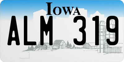 IA license plate ALM319