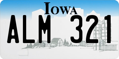 IA license plate ALM321