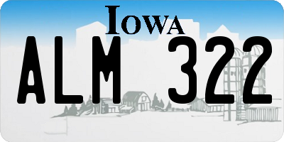 IA license plate ALM322