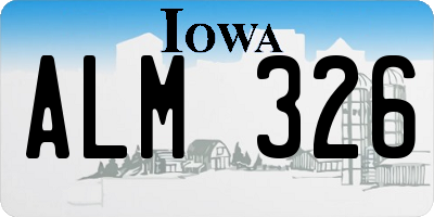 IA license plate ALM326