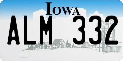 IA license plate ALM332