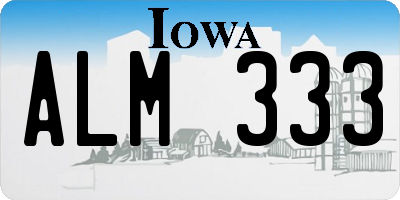IA license plate ALM333
