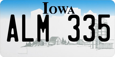 IA license plate ALM335
