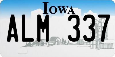 IA license plate ALM337