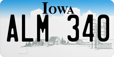 IA license plate ALM340
