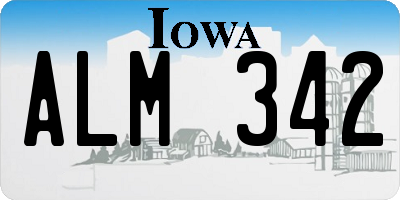 IA license plate ALM342