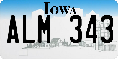 IA license plate ALM343