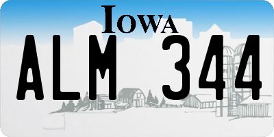 IA license plate ALM344