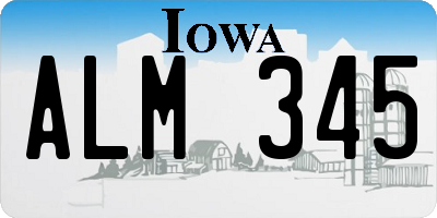 IA license plate ALM345