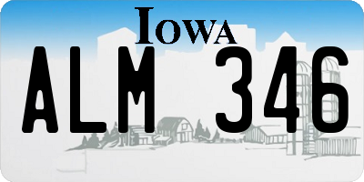 IA license plate ALM346