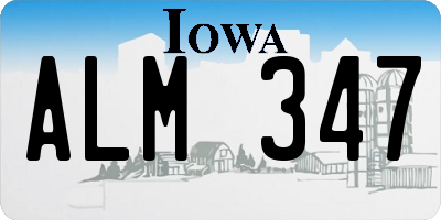 IA license plate ALM347