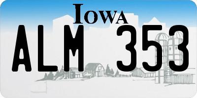 IA license plate ALM353