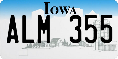 IA license plate ALM355