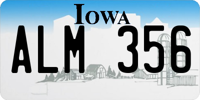 IA license plate ALM356