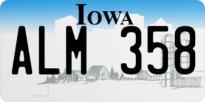 IA license plate ALM358