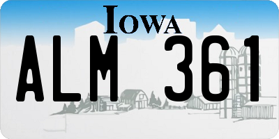 IA license plate ALM361